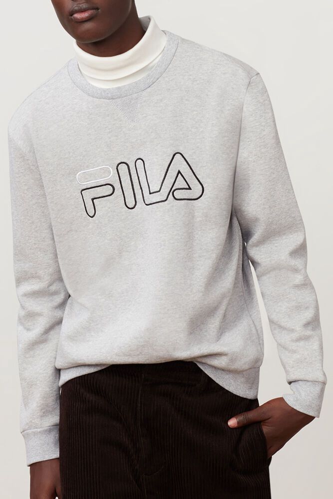 Fila Sweatshirt Basil Mens Grey - India QBK-384670